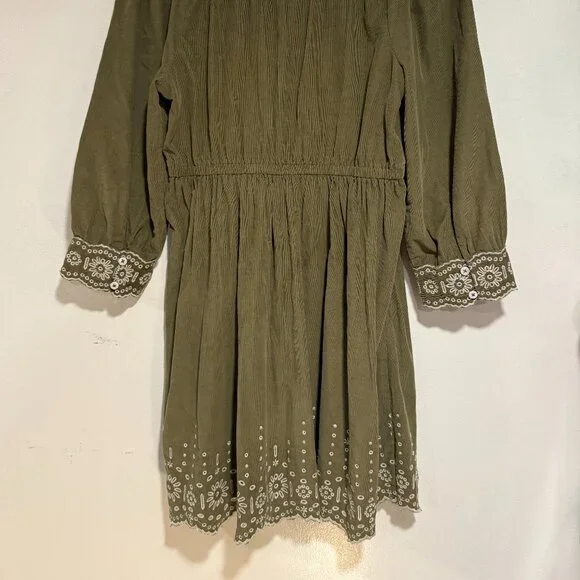 Madewell Corduroy Dress in Olive Green Size M - Picture 3 of 8